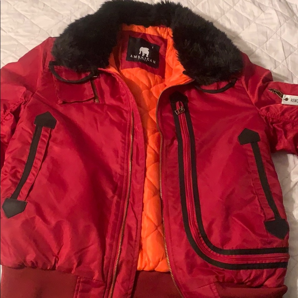 Red combat style Bomber jacket